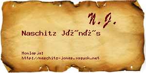 Naschitz Jónás névjegykártya